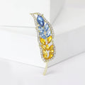 Gold Wheat Ear Marquise Rhinestone Brooch Four Colors view 2