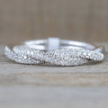 Twisted Double-Row Clear Stone Band Ring In Polished Silver Tone view 3