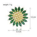 Sunflower Crystal Enamel Two Designs Metal Brooch Pin view 3