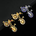 Rhinestone Bicycle Charm Pendant Gold Tone And Silver Tone Five Styles view 1