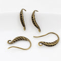 Twisted Curve Earring Hooks in Silver and Bronze Tones view 3