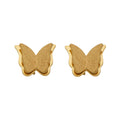 Matte Double Layer Butterfly Stud Earrings in Gold and Silver Tone view 5