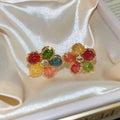 Multicolor Crystal Flower Stud Earrings Fashion Jewelry Accessory view 6