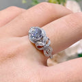 Clear Crystal Floral Cluster Silver Tone Ring Polished Jewelry Accessory view 2
