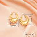 Inverted Triangle Chunky Hoop Earrings Polished Statement Fashion Jewelry view 4
