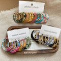 Marbled Acetate Hoop Earring Sets in Three Palettes view 2