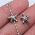 10x10mm 0.75g Antique Silver Zinc Alloy Starfish Loose Metal Beads for Ocean Theme DIY Jewelry