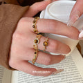Gold Open Tiger Eye Stone Rings 3 Styles Adjustable view 2