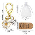 White Daisy Thank You Heart Keychain Gold Lobster Clasp view 2