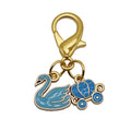 Blue Swan Carriage Enamel Dual Charm Keychain Clasp view 5