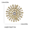 Radiating Sunburst Crystal Brooch in Silver Tone Jewelry view 4