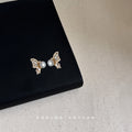 CZ Pavé Bow Butterfly Heart Flower Teardrop Stud Earrings view 10