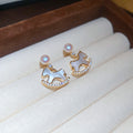 Gold Pearl Rocking Horse Drop Earrings Open Horse Ring view 7