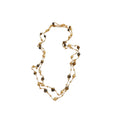 Brown Beaded Layered Necklace With Gold Tone Chain Accents view 5