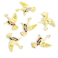 Crystal-Accented Gold Silver Hummingbird Alloy Charms in 4 Styles view 8