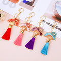 Lotus Fan Tassel Keychains in Four Colors plus Assorted Option view 9