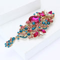 Multicolor Crystal Drop Brooch Decorative Metal Pin For Jackets And Lapels view 3