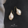 Gold Fishhook Iridescent Cream Conch Shell Drop Earrings view 4