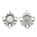 Looped Fan Border Round Pendant Settings for Jewelry Making view 2