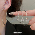 Gold and Silver Tone Large Hoop Earrings Statement Fashion Jewelry view 3
