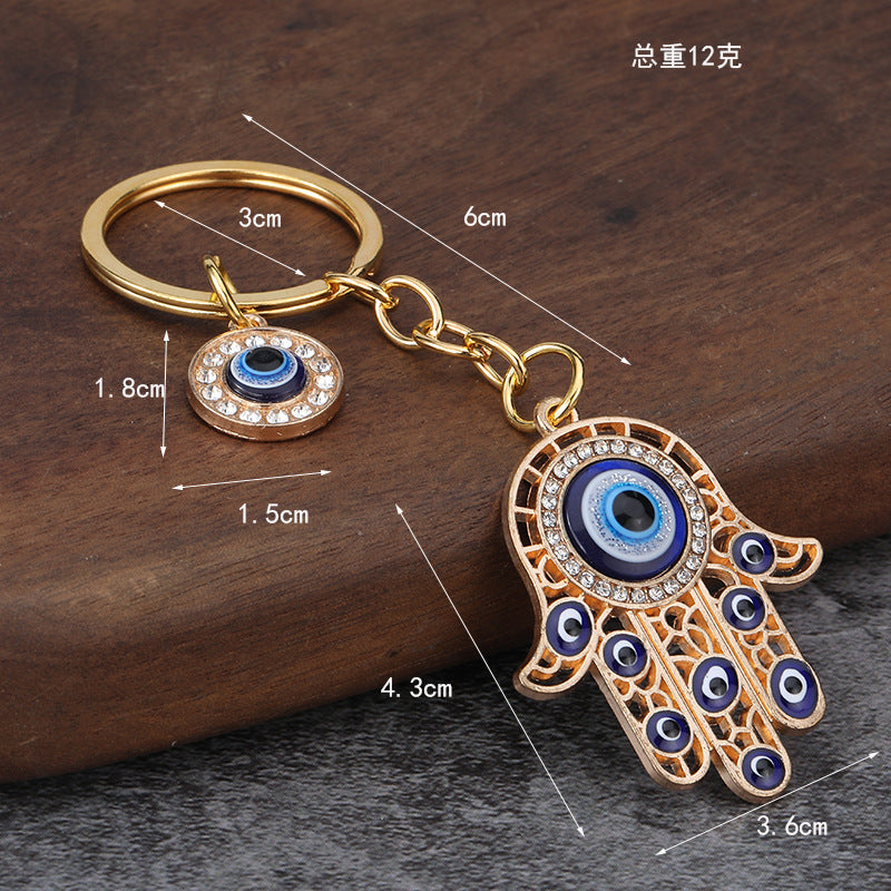 Evil Eye Hamsa Hand Zinc Alloy Keychain and Bottle Opener