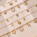 Gold Cross Medal Multi Charm Necklaces Single Or Layered view 3