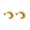 Crossed Twist C-Shape Hoop Earrings In Gold Or Silver Tone view 5