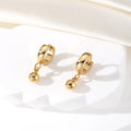 Gold Tone Chain Heart and Bead Huggie Earring Options view 6