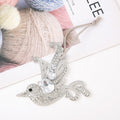 Rhinestone Bird Hanging Ornament Silver Metal Tree Charm view 4