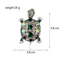 Black Gold Tone Sea Turtle Crystal Two Designs Metal Brooch Pin view 2