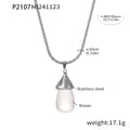 Resin Drop Pendant Stainless Steel Box Chain Necklace Multi Colors view 8