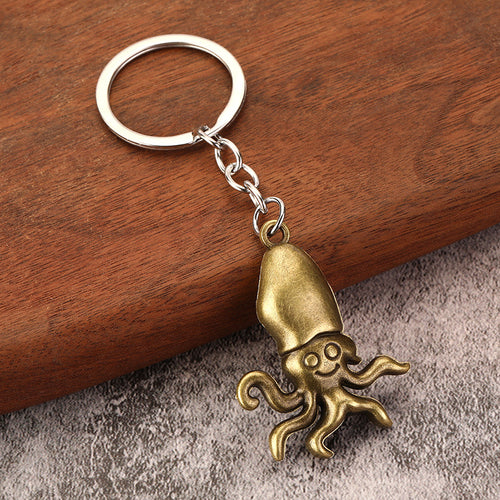 Octopus Shaped Zinc Alloy Keychain Gift Pendant