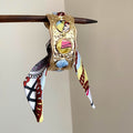 Gold Hammered Open Cuff Bracelet Colorful Scarf Wrap view 1