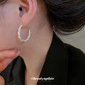 Silver Twisted Rope Hoop Earrings Fashion Jewelry Accessory view 3