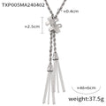 Twisted Rope Tassel Necklace Bracelet Ring Hoop Jewelry Set view 6