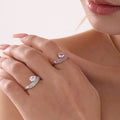 Open Side Zircon Ring Teardrop Stone Pave Band Design view 4