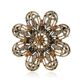 Openwork Crystal Flower Brooch in Four Finishes Jacket and Scarf Accessory view 1