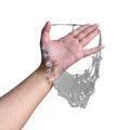 Layered Clear Faceted Bead Necklace in Silver Tone view 5