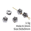 Small Rose Large Hole Bead in Antique Silver Finish view 4