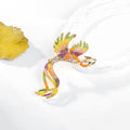 Red Gold Tone Phoenix Enamel Three Designs Metal Brooch Pin view 5