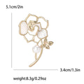 Camellia Flower Branch Brooch Pearl Mother Of Pearl Pin view 7