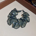 Black Beaded Fan Pearl Necklace And Matching Bracelet view 6