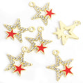 Crystal Open Star Charms in Six Enamel Colors and Two Metal Tones view 7