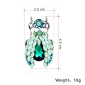 Green Silver Tone Beetle Crystal Metal Brooch Pin for Jackets and Lapels view 2