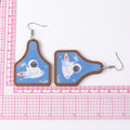 Silver Tone Astronaut Printed Acrylic Hook Earrings in Six Designs view 5