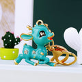 Jeweled Running Flower Fawn Keychains with Braided and Fortune Loops view 4