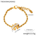 Twisted Rope Tassel Necklace Bracelet Ring Hoop Jewelry Set view 8