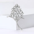 Crystal Flower Bouquet Brooch in Gold or Silver Tone view 3