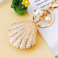 Jeweled Seashell Keychains in Three Colors with Pearl Accents and Loops view 8