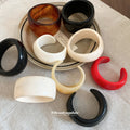 Glossy Resin Geometric Open Cuff Bangle Bracelet 18 Styles view 4